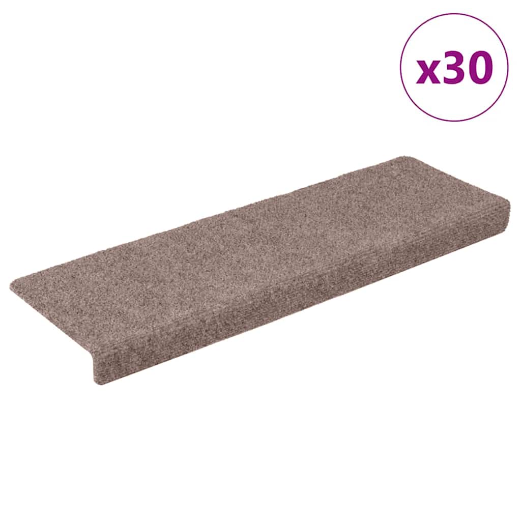 trappemåtter selvklæbende 30 stk. 65x21x4 cm cremefarvede rektangulære kant