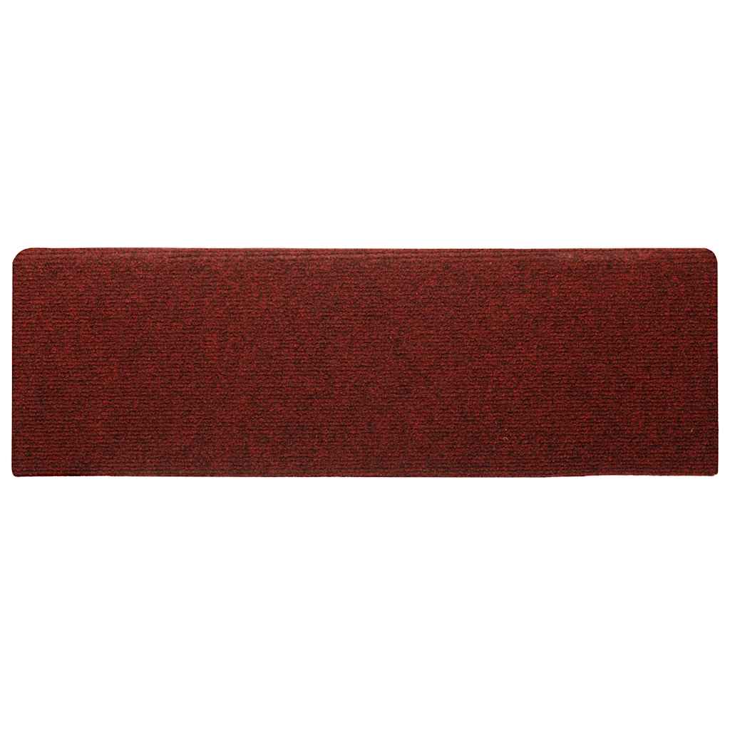 trappemåtter selvklæbende 30 stk. 65x21x4 cm bordeauxrød rektangulær kant