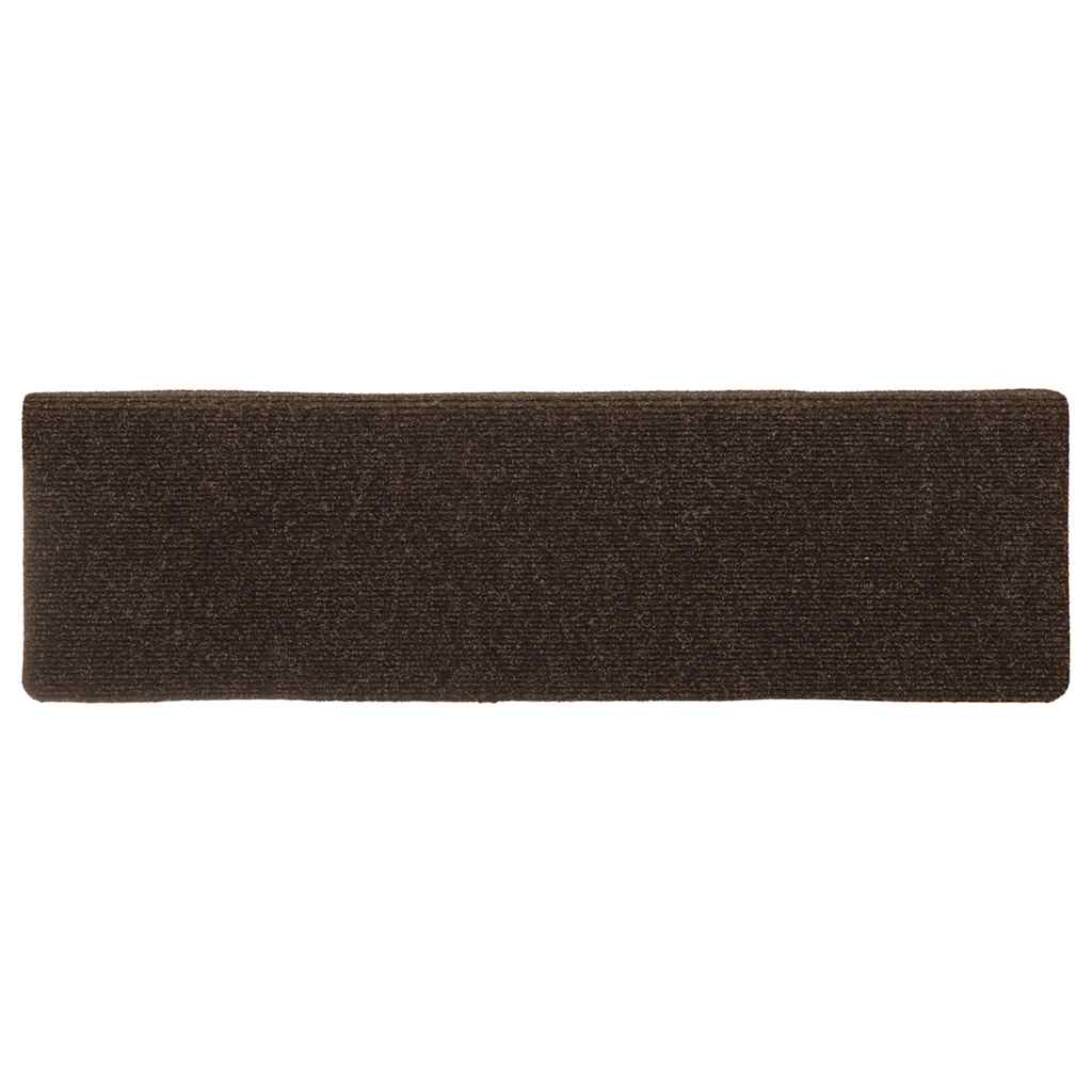 trappemåtter selvklæbende 30 stk. 65x21x4 cm brun rektangulær kant