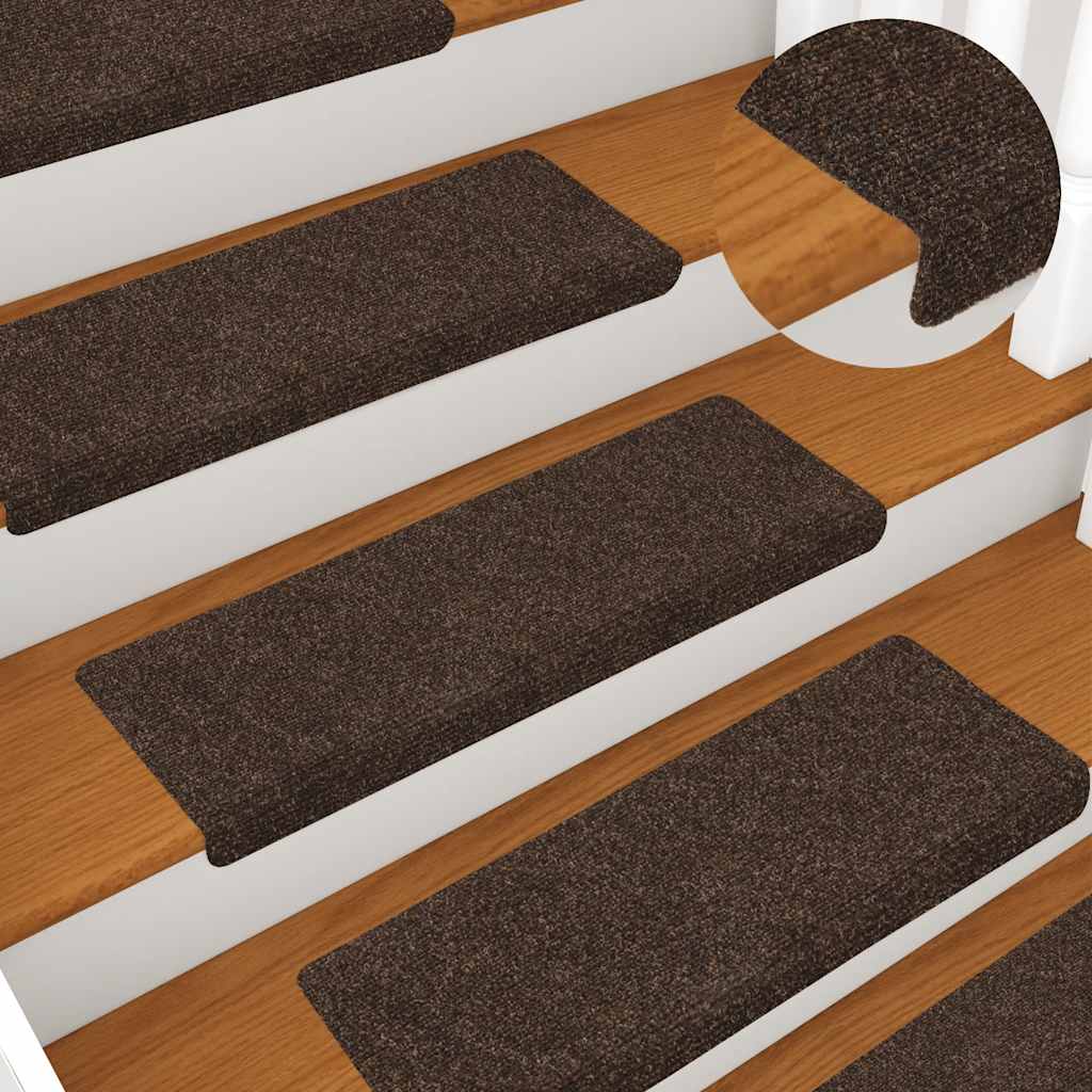 trappemåtter selvklæbende 30 stk. 65x21x4 cm brun rektangulær kant