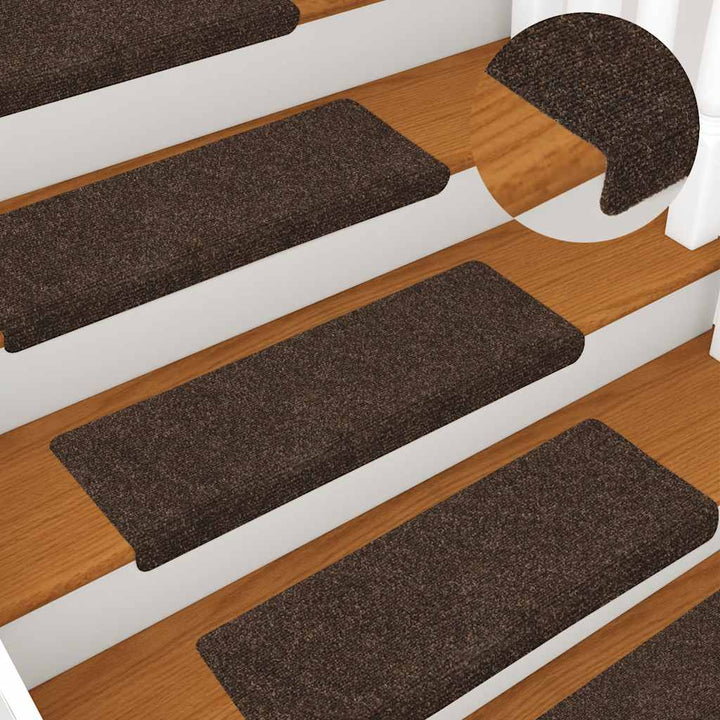 trappemåtter selvklæbende 30 stk. 65x21x4 cm brun rektangulær kant