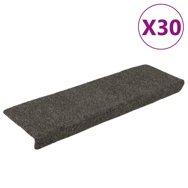trappemåtter selvklæbende 30 stk. 65x21x4 cm antracit rektangulær kant
