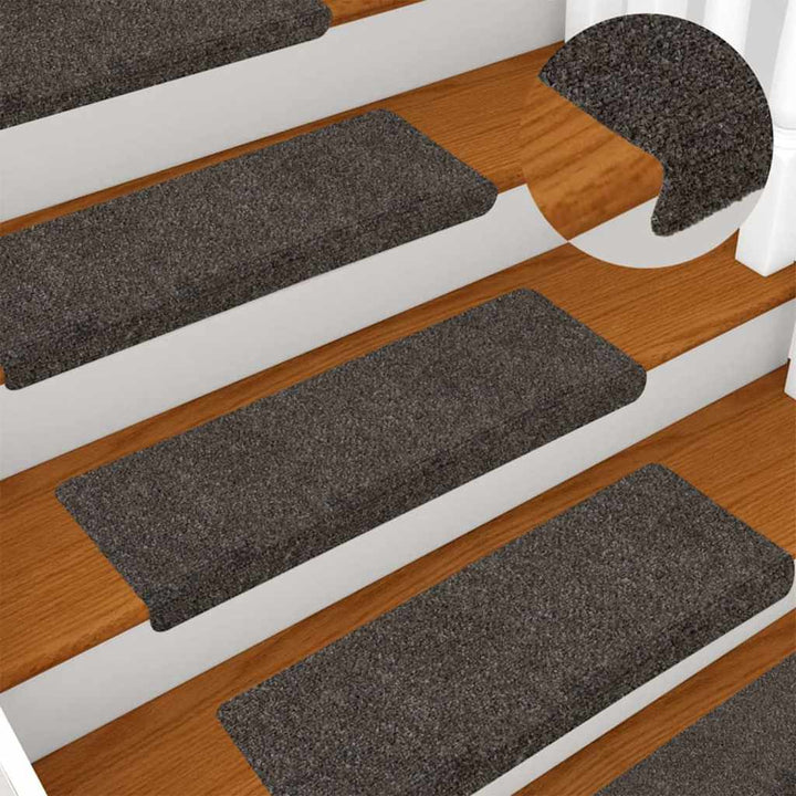 trappemåtter selvklæbende 30 stk. 65x21x4 cm antracit rektangulær kant