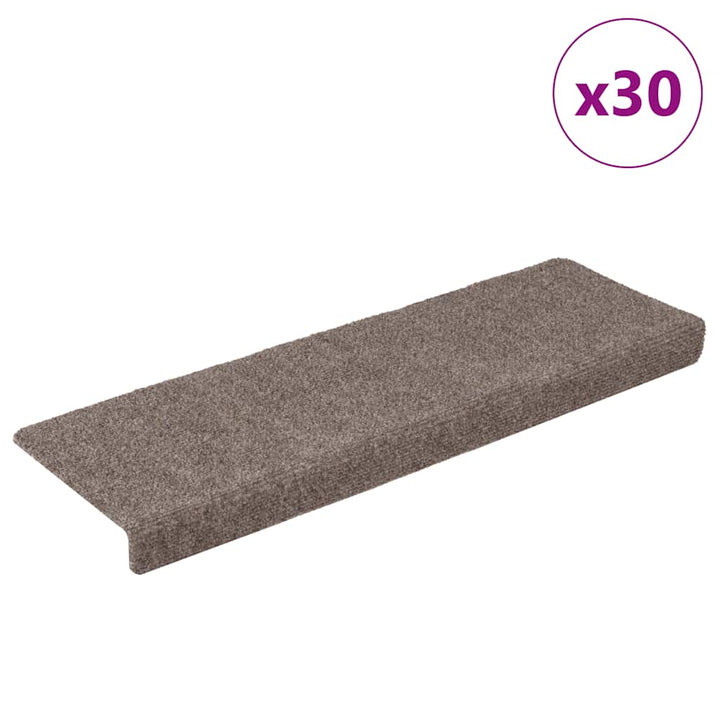 trappemåtter selvklæbende 30 stk. 65x21x4 cm beige rektangulær kant