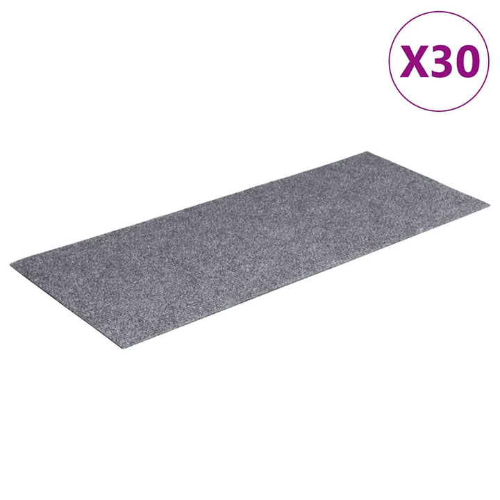 trappemåtter selvklæbende 30 stk. 60x25 cm lysegrå rektangulære
