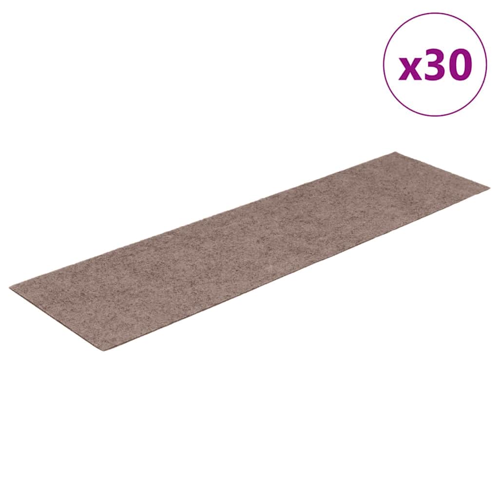 trappemåtter selvklæbende 30 stk. 76x20 cm lysebrune rektangulære
