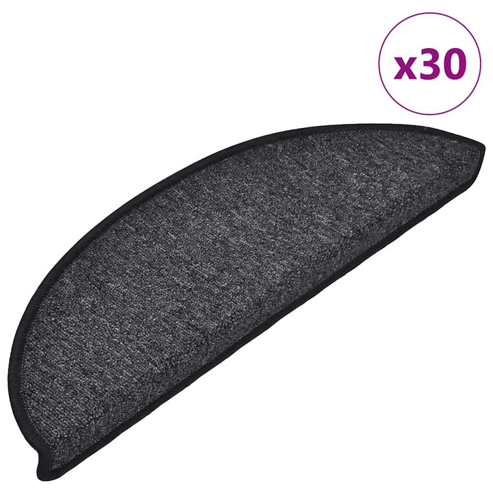 trappemåtter 30 stk. 56x17x3 cm antracit halvrund