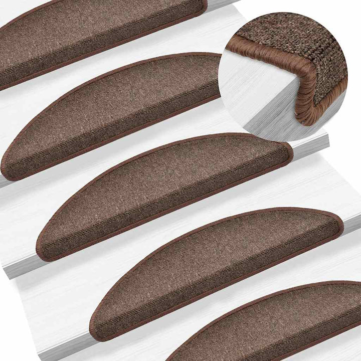 trappemåtter 30 stk. 56x17x3 cm kaffebrune halvrund