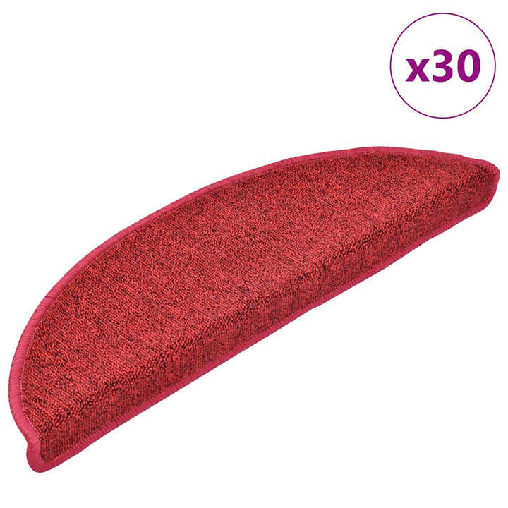 trappemåtter 30 stk. 56x17x3 cm bordeaux halvrund