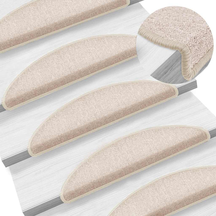 trappemåtter 30 stk. 56x17x3 cm taupe halvrund