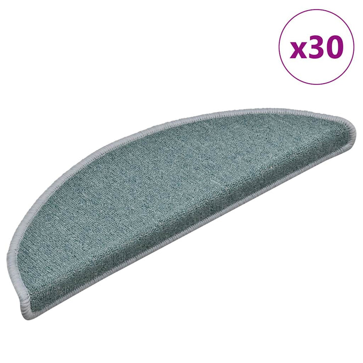 trappemåtter 30 stk. 56x17x3 cm havblå halvrunde