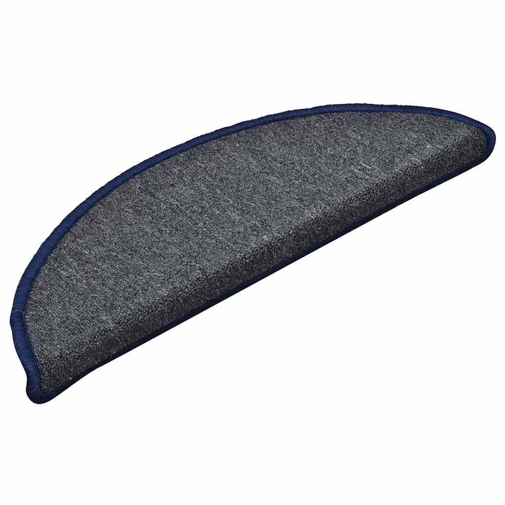 trappemåtter 30 stk. 56x17x3 cm mørkegrå og blå halvrunde