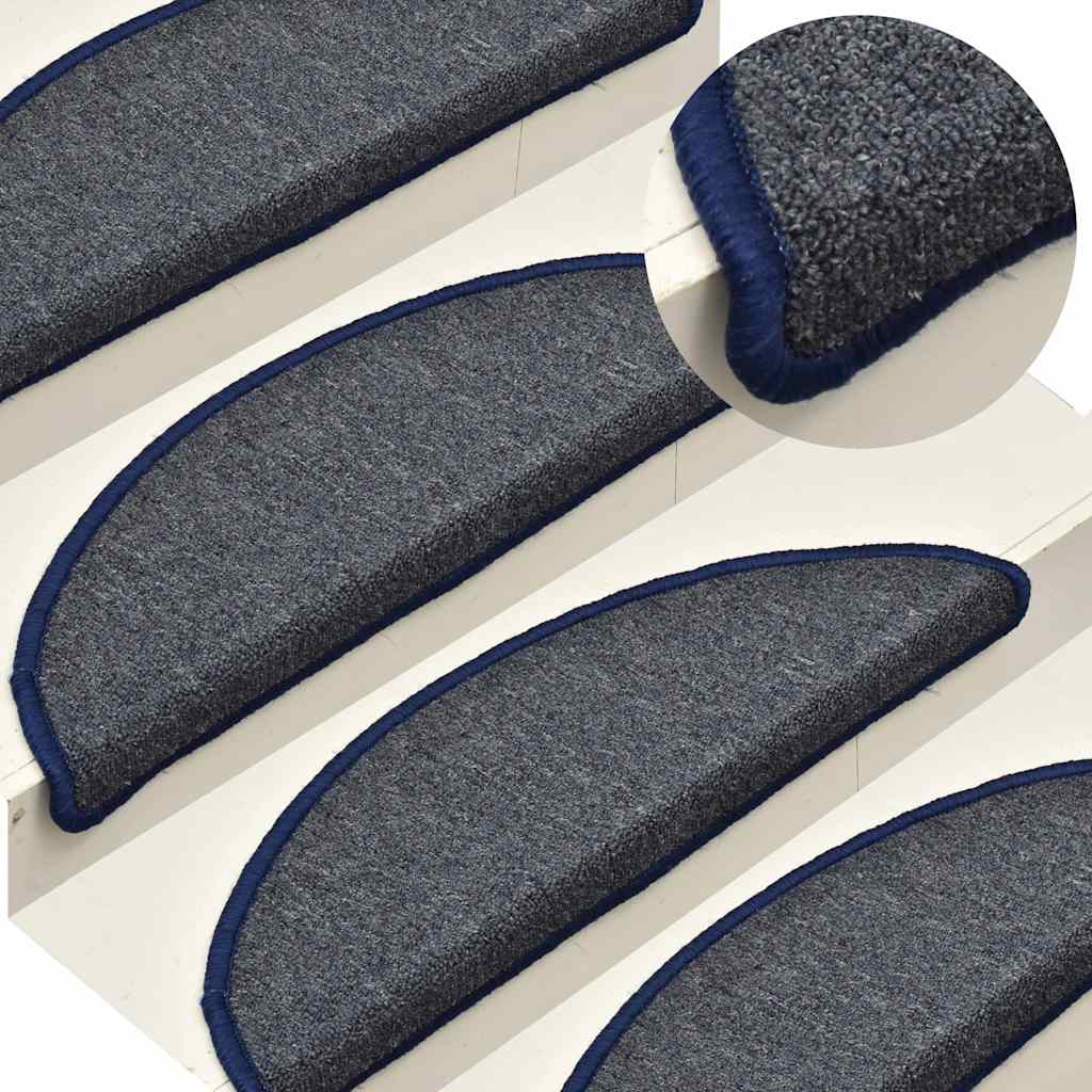 trappemåtter 30 stk. 56x17x3 cm mørkegrå og blå halvrunde