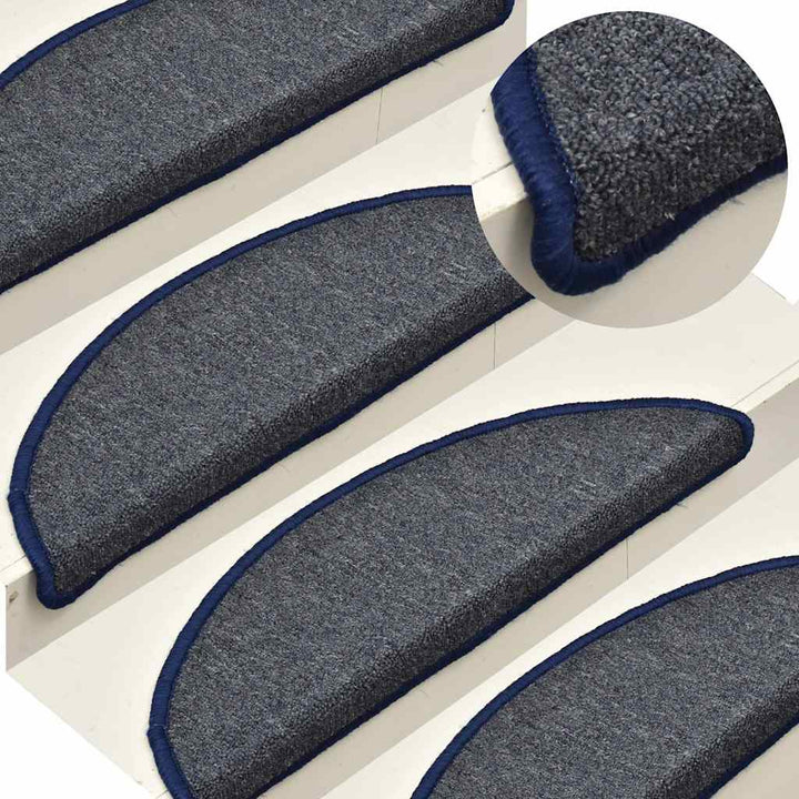 trappemåtter 30 stk. 56x17x3 cm mørkegrå og blå halvrunde