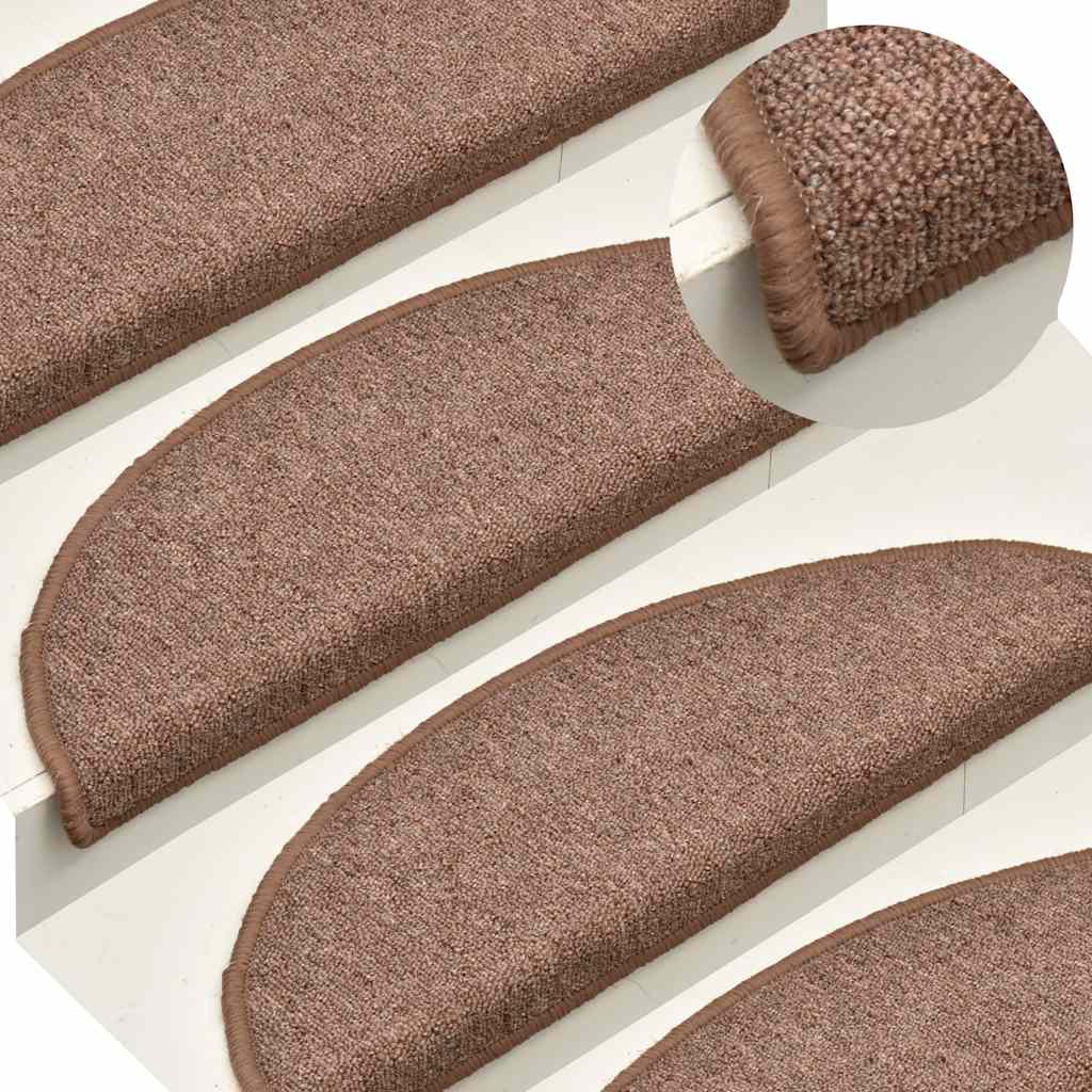 trappemåtter 30 stk. 56x17x3 cm brune halvrunde