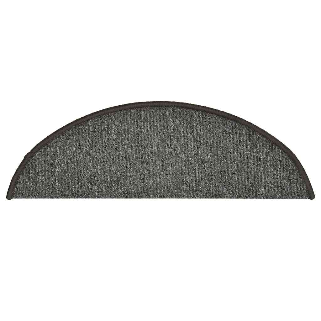 trappemåtter 30 stk. 56x17x3 cm mørkegrå halvrunde