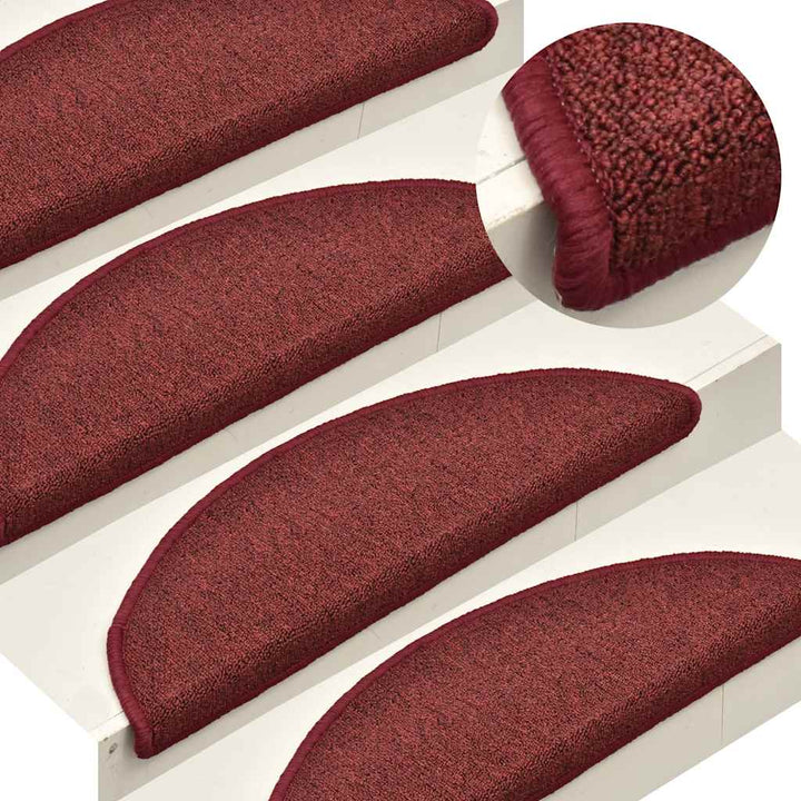 trappemåtter 30 stk. 56x17x3 cm bordeaux halvrund