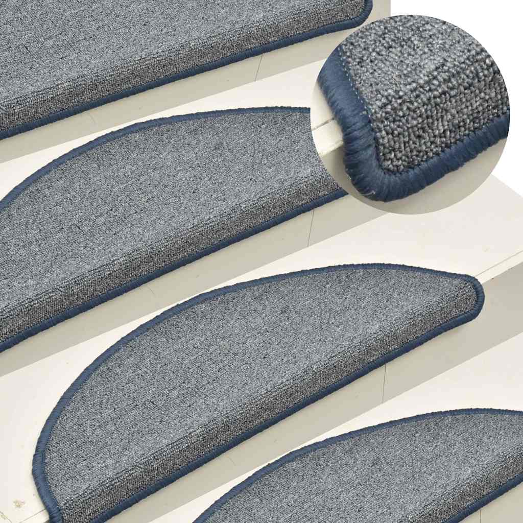 trappemåtter 30 stk. 56x17x3 cm lysegrå og blå halvrunde