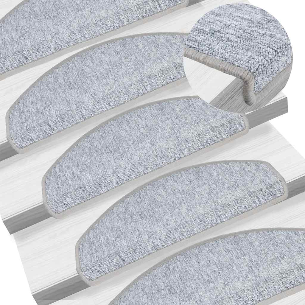 trappemåtter 30 stk. 65 x 24 x 4 cm lysegrå halvrunde store