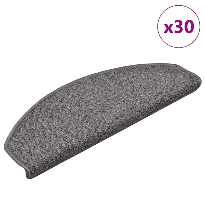 trappemåtter 30 stk. 65 x 24 x 4 cm mørkegrå halvrunde store
