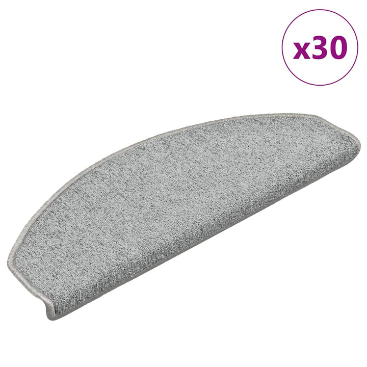 trappemåtter 30 stk. 65 x 24 x 4 cm lysegrå halvrunde store