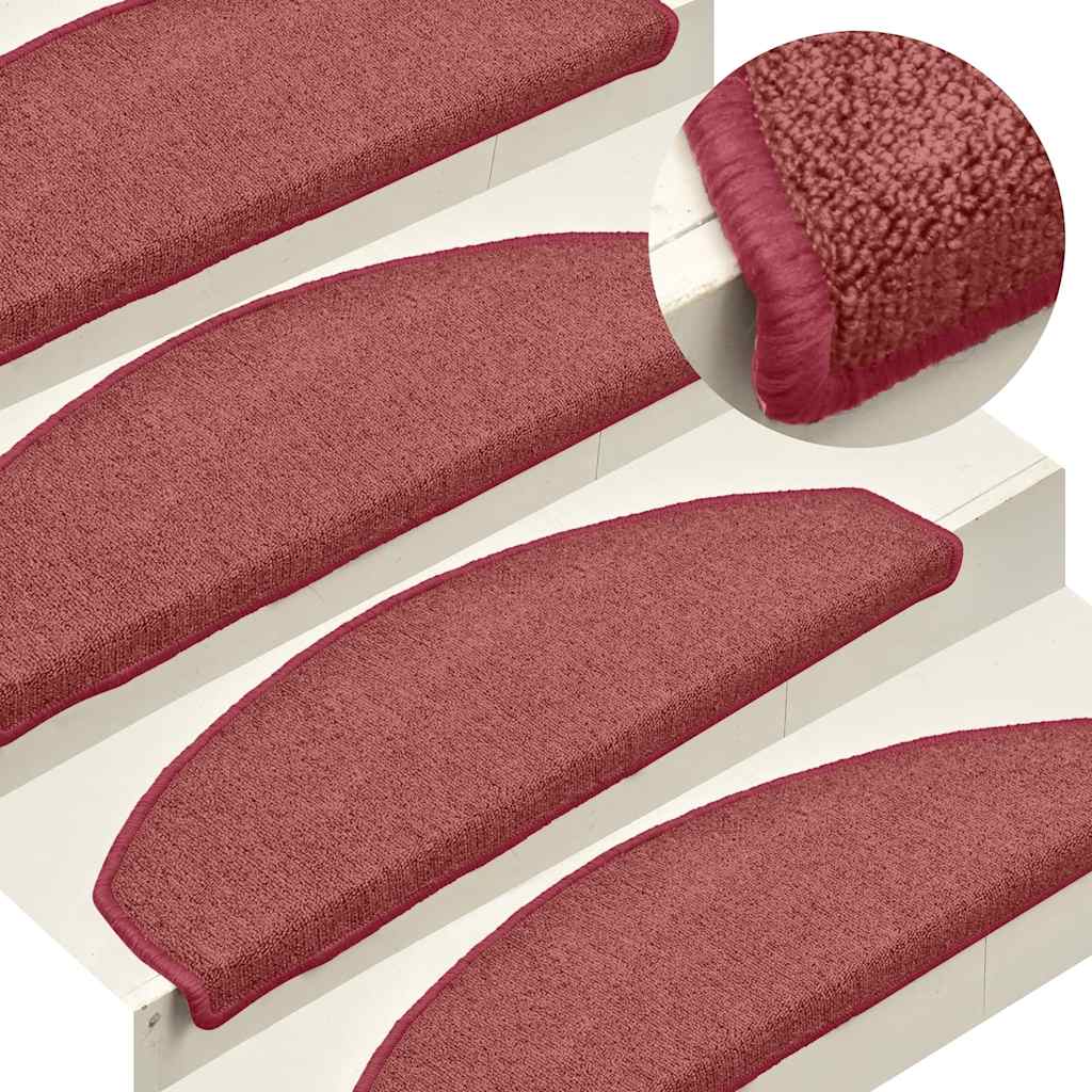 trappemåtter 30 stk. 65 x 24 x 4 cm bordeaux halvrund store