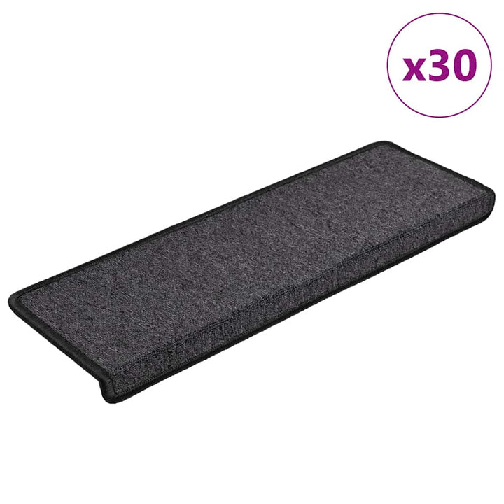 trappemåtter 30 stk. 65x21x4 cm antracit rektangulær kant