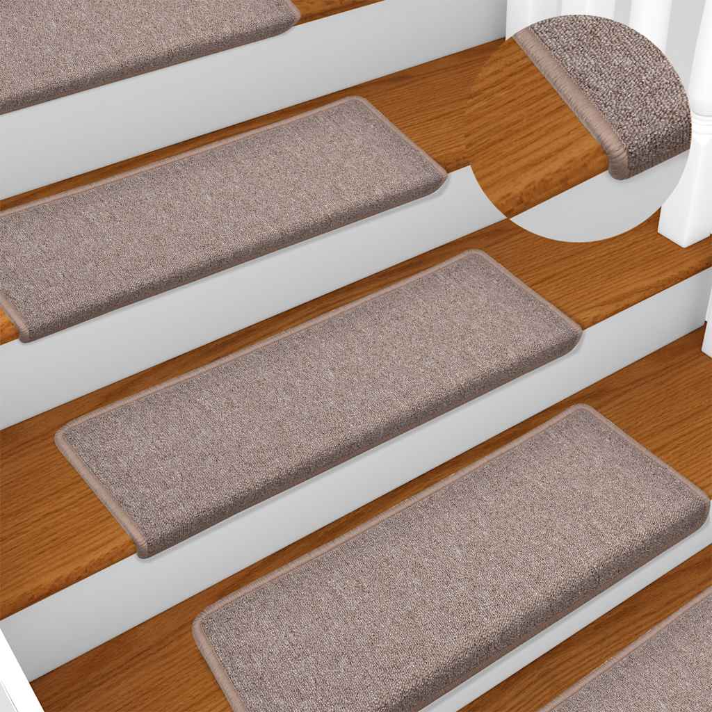 trappemåtter 30 stk. 65x21x4 cm lysebrune rektangulære kanter