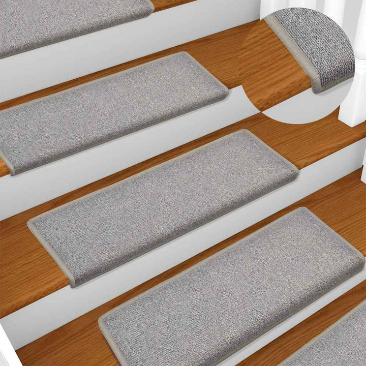 trappemåtter 30 stk. 65x21x4 cm lysegrå rektangulær kant
