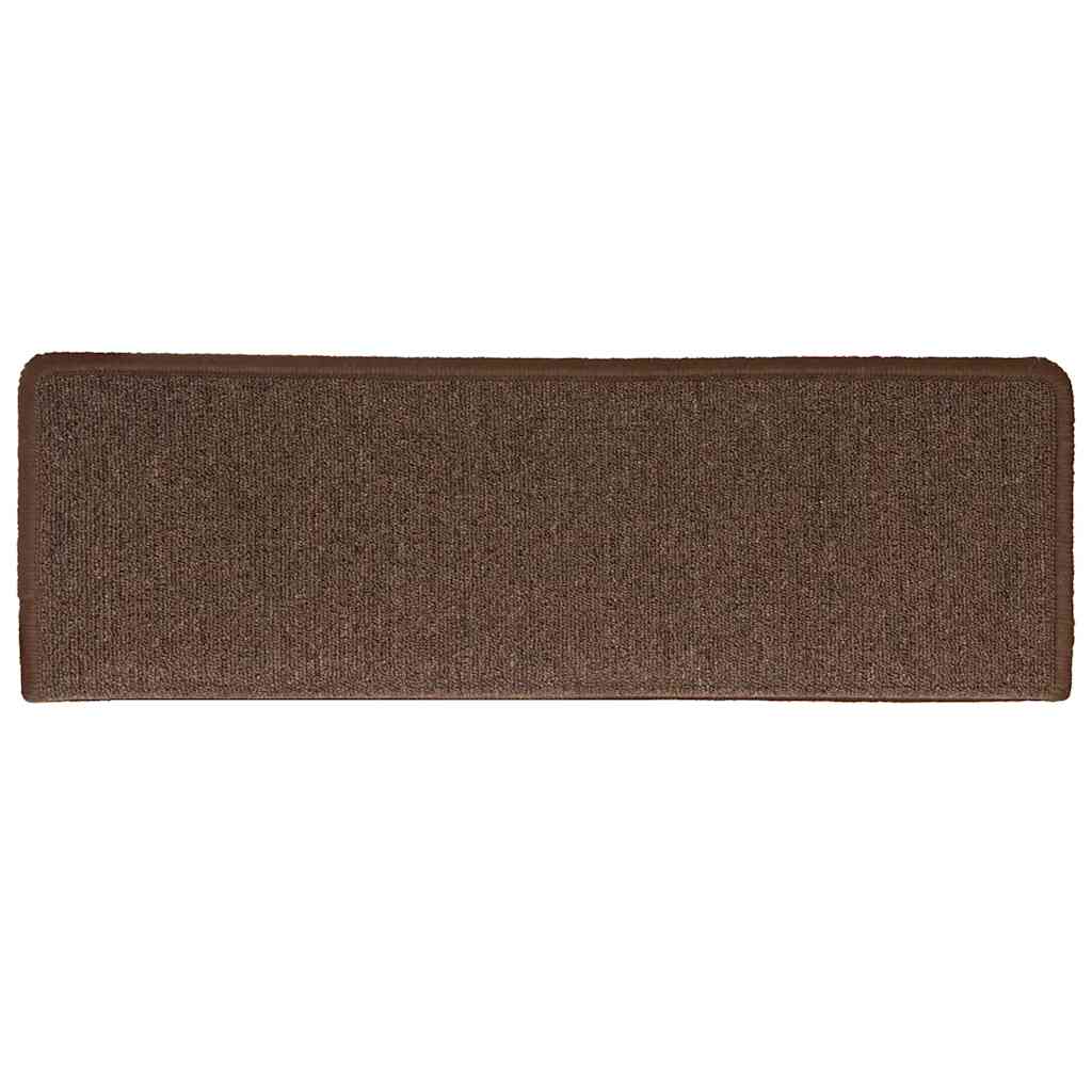 trappemåtter 30 stk. 65 x 21 x 4 cm kaffebrune rektangulære kanter