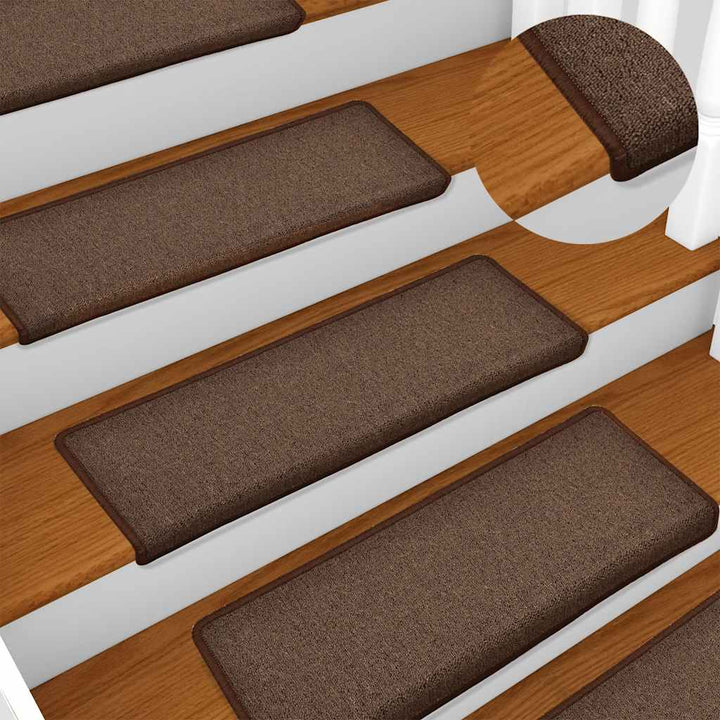 trappemåtter 30 stk. 65 x 21 x 4 cm kaffebrune rektangulære kanter