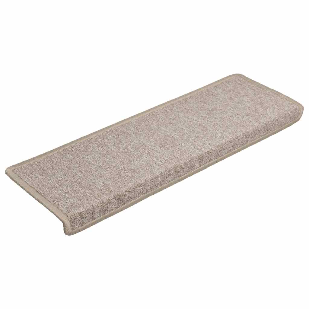 trappemåtter 30 stk. 65x21x4 cm taupe rektangulær kant
