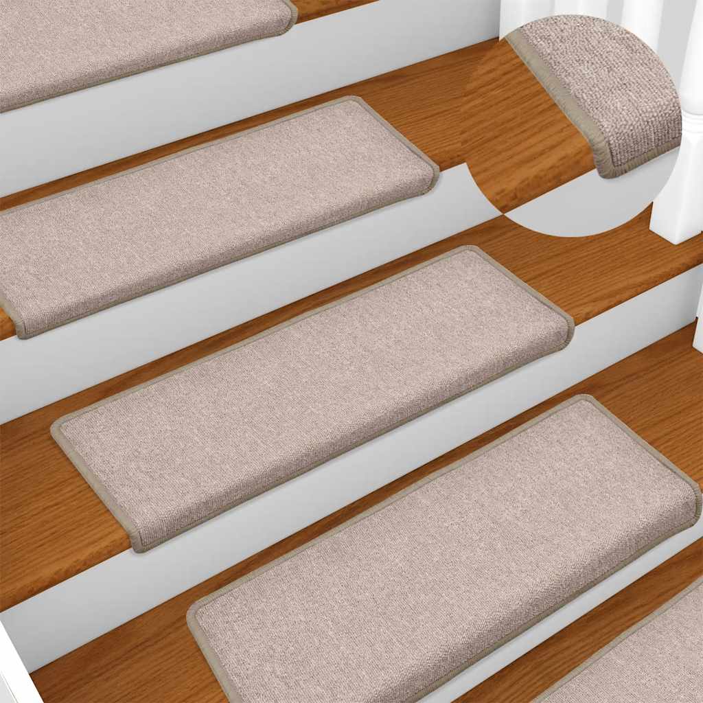 trappemåtter 30 stk. 65x21x4 cm taupe rektangulær kant