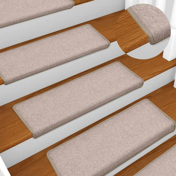 trappemåtter 30 stk. 65x21x4 cm taupe rektangulær kant