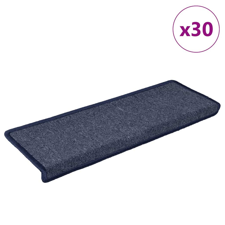 trappemåtter 30 stk. 65 x 21 x 4 cm mørkegrå og blå rektangulær kant
