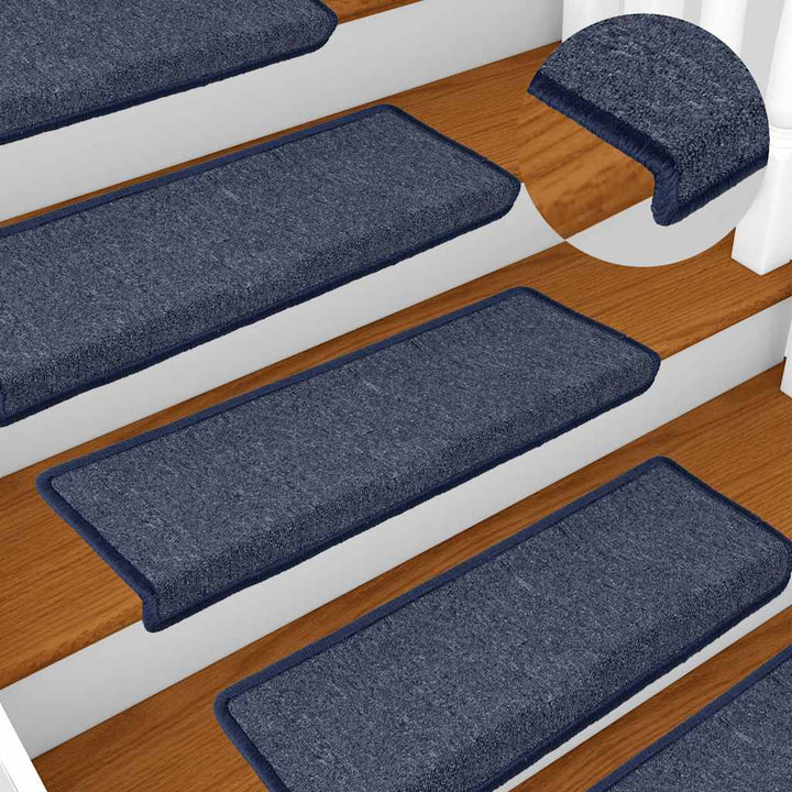 trappemåtter 30 stk. 65 x 21 x 4 cm mørkegrå og blå rektangulær kant