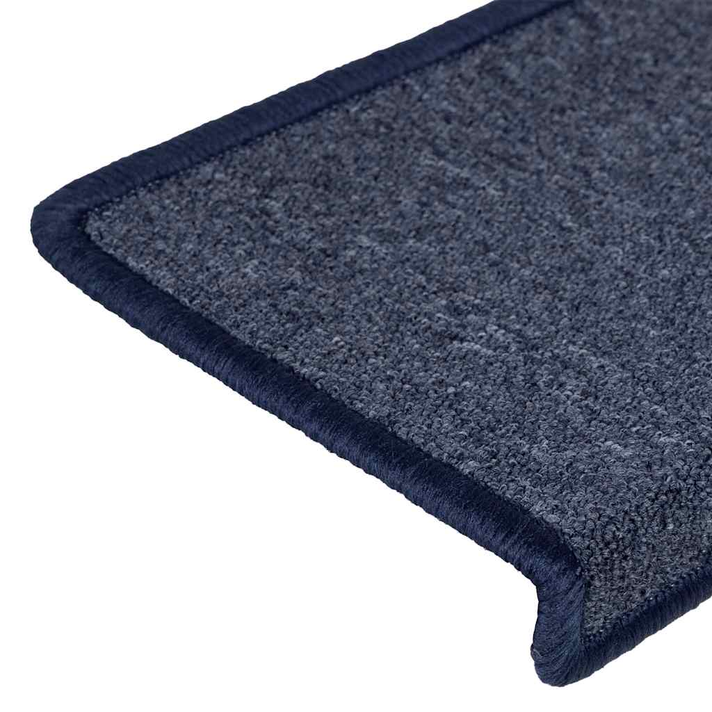 trappemåtter 30 stk. 65 x 21 x 4 cm mørkegrå og blå rektangulær kant