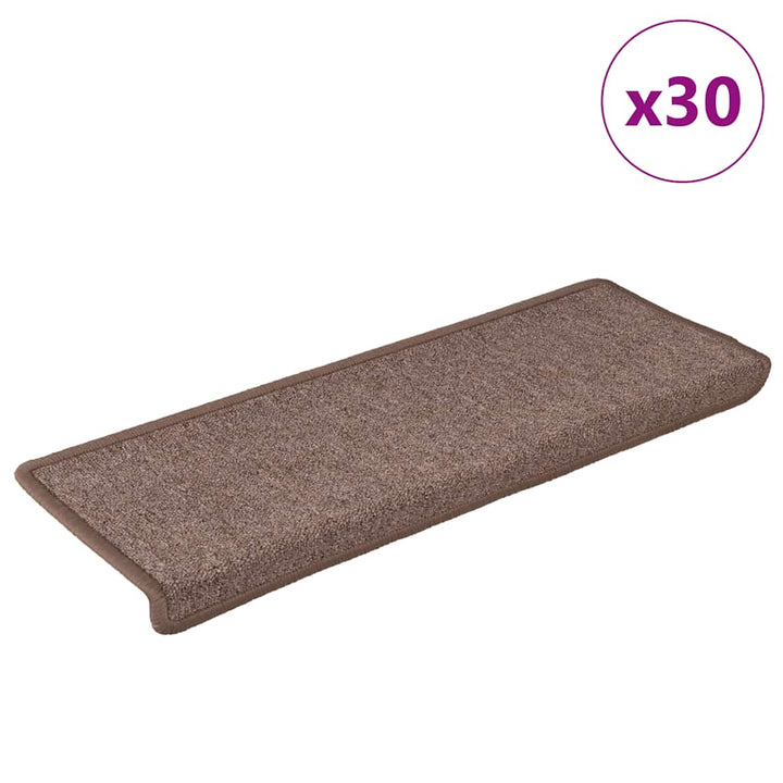trappemåtter 30 stk. 65x21x4 cm brune rektangulære kanter
