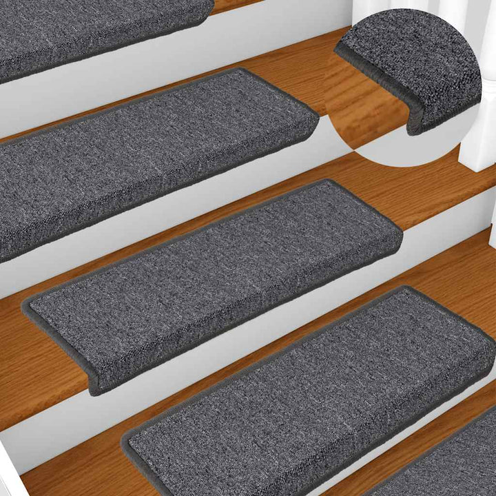 trappemåtter 30 stk. 65x21x4 cm mørkegrå rektangulær kant
