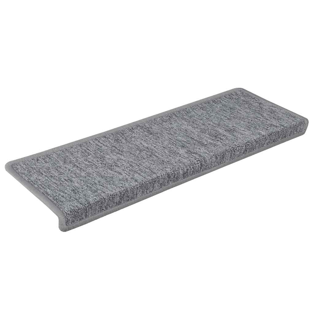 trappemåtter 30 stk. 65x21x4 cm lysegrå rektangulær kant