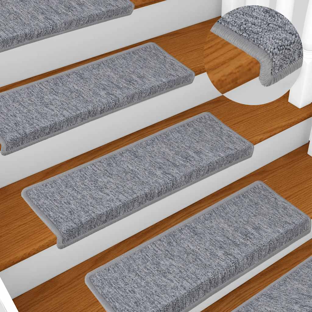trappemåtter 30 stk. 65x21x4 cm lysegrå rektangulær kant
