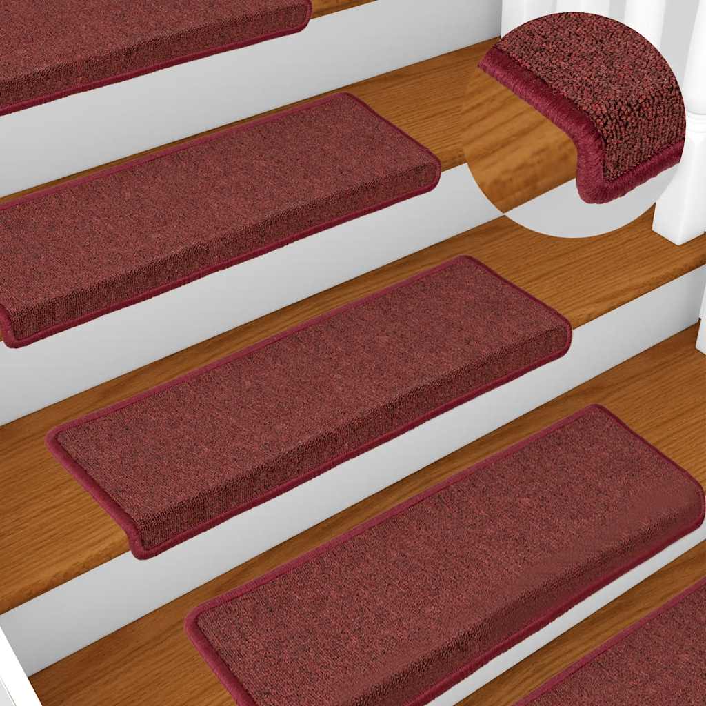 trappemåtter 30 stk. 65x21x4 cm bordeaux rektangulær kant