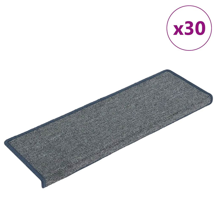 trappemåtter 30 stk. 65 x 21 x 4 cm lysegrå og blå rektangulær kant
