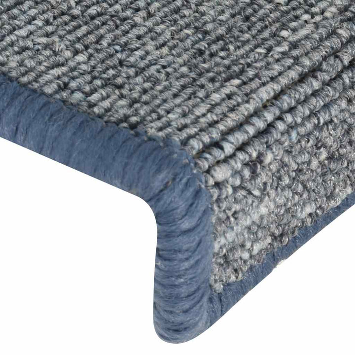 trappemåtter 30 stk. 65 x 21 x 4 cm lysegrå og blå rektangulær kant