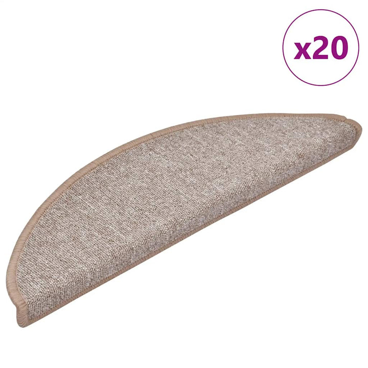 trappemåtter 20 stk. 56x17x3 cm lysebrune halvrunde