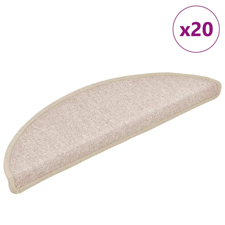 trappemåtter 20 stk. 56x17x3 cm taupe halvrund