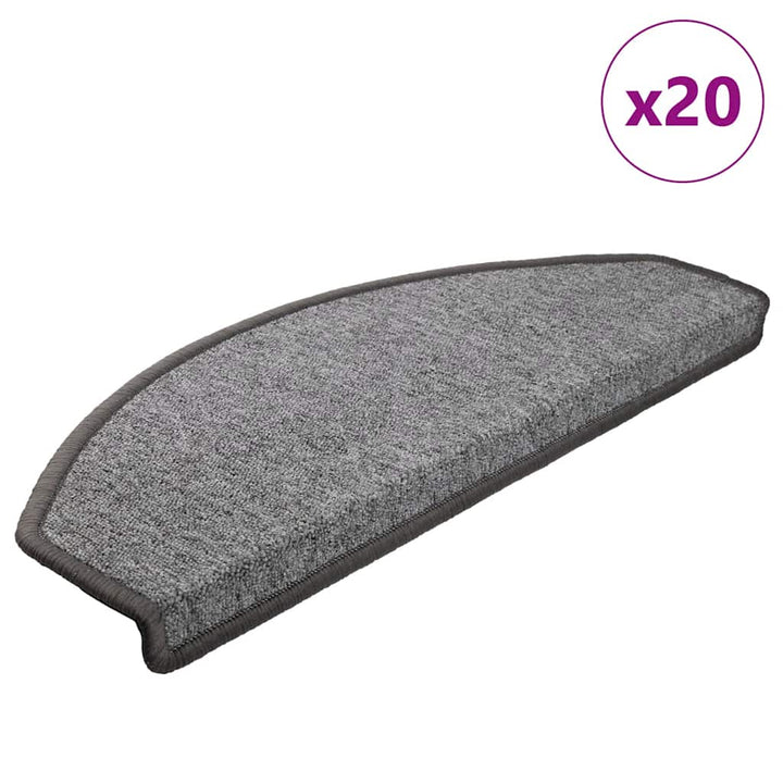 trappemåtter 20 stk. 65x24x4 cm mørkegrå halvrunde store