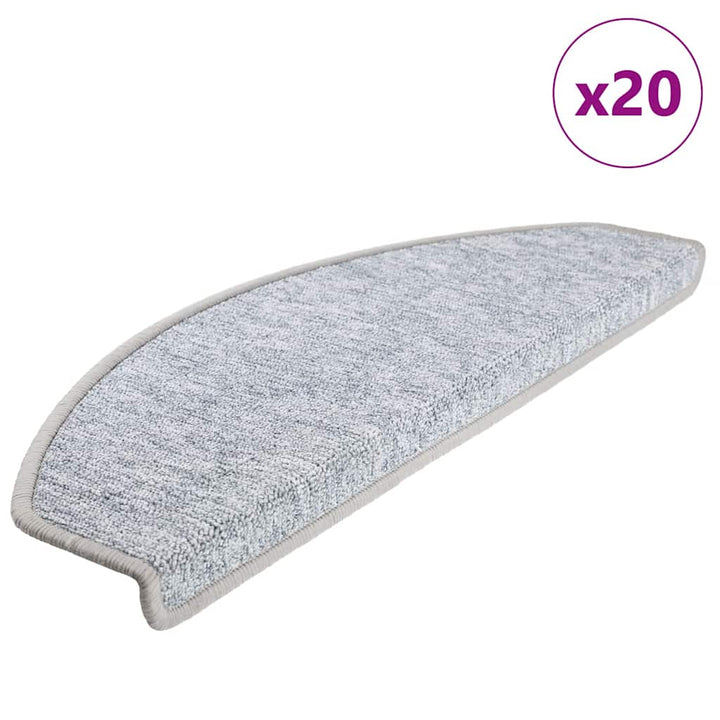 trappemåtter 20 stk. 65x24x4 cm lysegrå halvrunde store