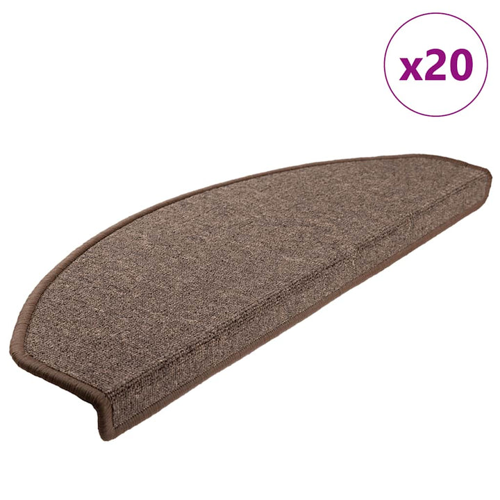 trappemåtter 20 stk. 65 x 24 x 4 cm kaffebrune halvrund store
