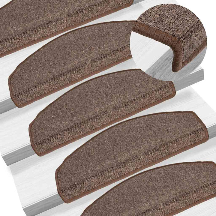 trappemåtter 20 stk. 65 x 24 x 4 cm kaffebrune halvrund store